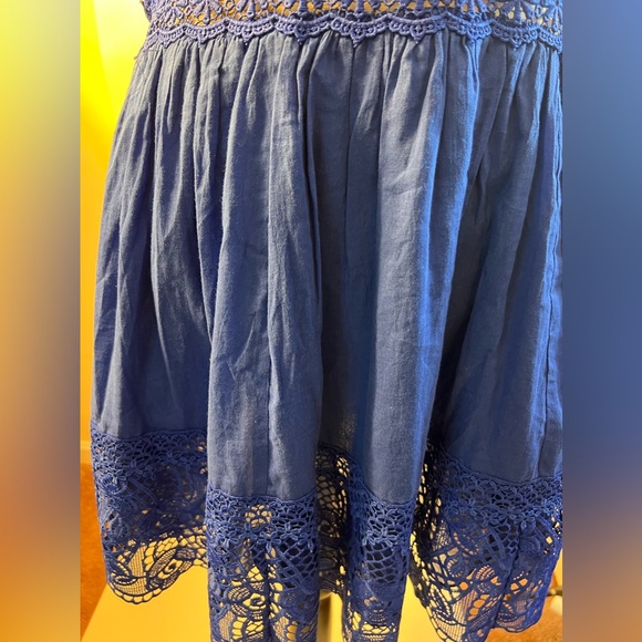 Women’s cute royal blue mini sundress lace bodice lined skirt size 14 - Picture 4 of 11